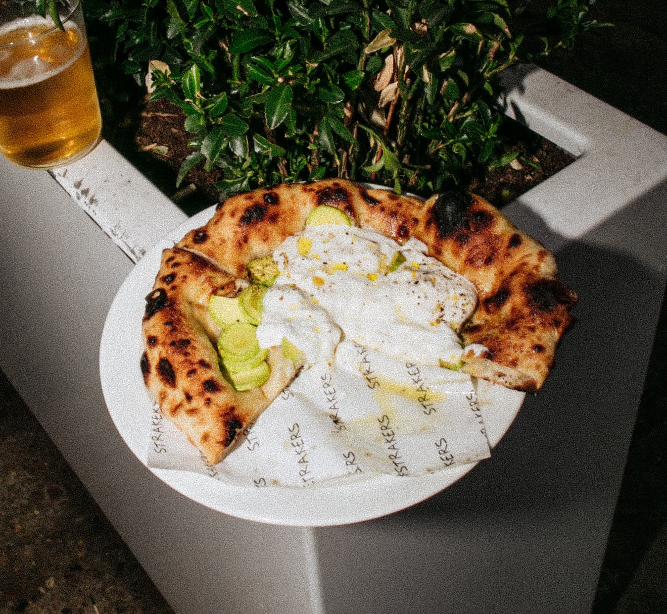 Straker's signature flatbread with burrata — Golborne Road, London